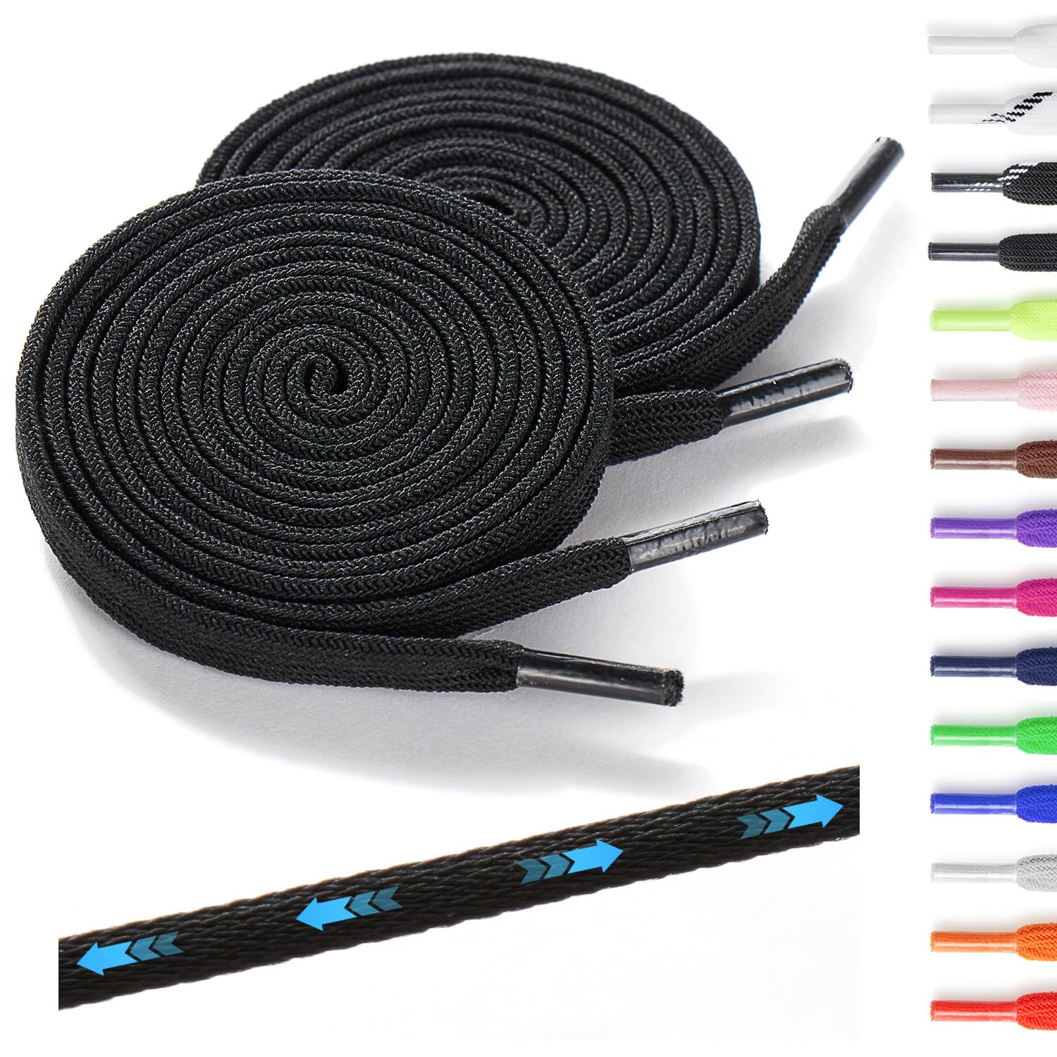 Neo-wows Elastic No Tie Flat Shoelaces for
