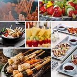 Lanjue 200Pcs Bamboo Paddle Skewers 12cm Flat Barbecue Cocktail Picks Party view 7