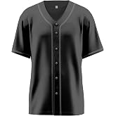 Sianline Baseball Jerseys Blank Button Down Shirts Plain Casual Short Sleeve Hipster Hip Hop Sports Adults Uniforms