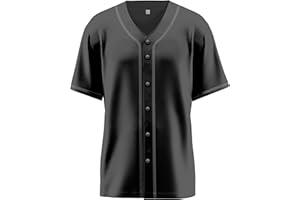 Aizqaoalk Baseball Jersey for Men,Blank Baseball Jerseys Shirts Short Sleeve Hip Hop Sports Casual Button-Down Uniforms