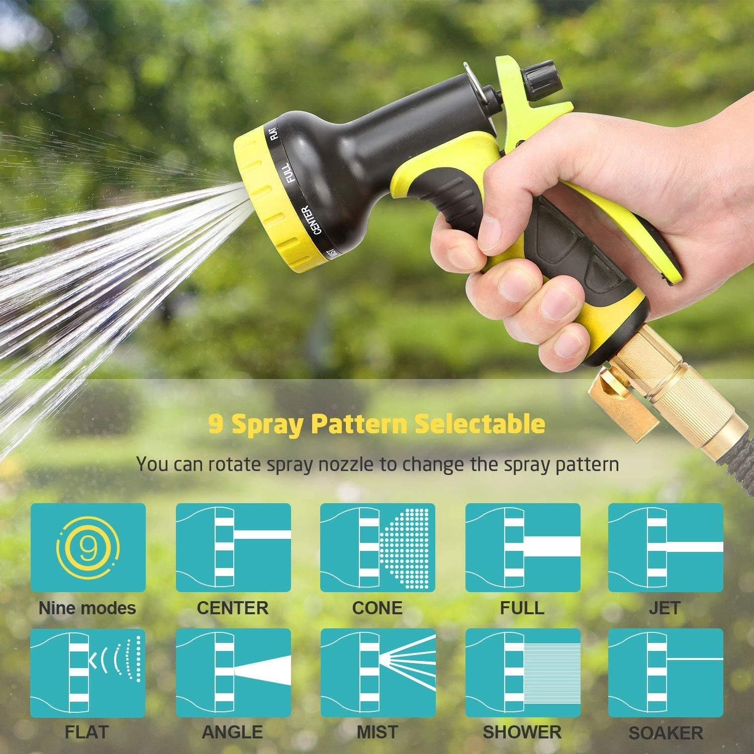 Hermard Garden Hose, Expandable 50FT Water Hose, Flexible Gardening Hose with Brass Connectors, Leakproof No Kink Expanding Lightweight Watering Hoses Pipe …: Home Improvement