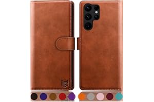 SUANPOT for Samsung Galaxy S23 Ultra Wallet case with RFID Blocking Credit Card Holder,Flip Book PU Leather Protective Cover Women Men for Samsung S23Ultra Phone case Light Brown