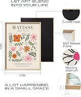 UPWOIGH Framed Wall Art Abstract Henri Matisse 30x40cm Set of 3 Pink Beige view 3