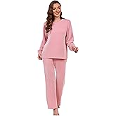 JIUMUJIPU Women’s Striped Pajama Set Long Sleeve Top and Long Pants 2 Piece Sleepwear Loungewear Soft Cozy Pjs