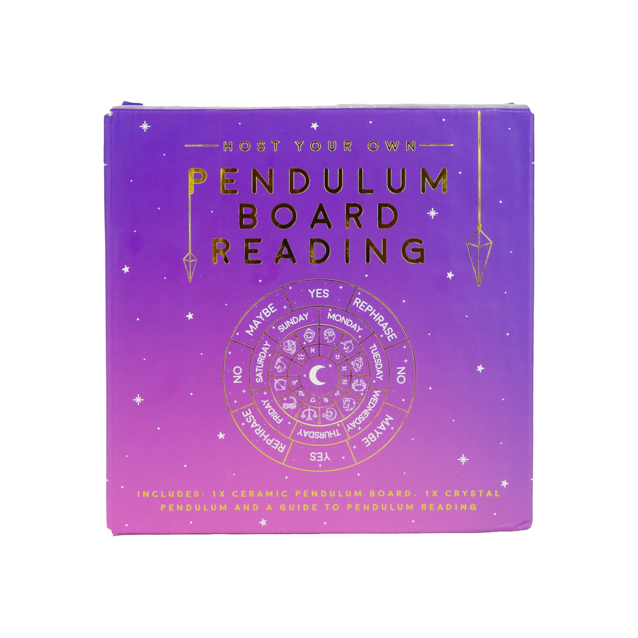 Pendulum Board Divination Kit - Metaphysical Dowsing Reading Board and Crystal - Pendulum Board Gift Set