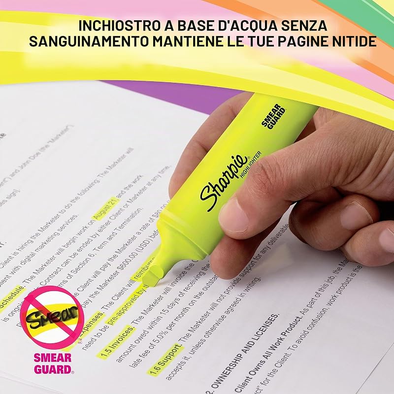 Fluo XL Evidenziatori | punta a scalpello | colori fluorescenti assortiti | set di 4 evidenziatori