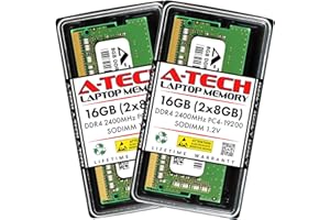 A-Tech 16GB (2x8GB) DDR4 2400 MHz SODIMM PC4-19200 (PC4-2400T) CL17 Non-ECC Laptop RAM Memory Module...