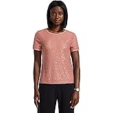 Anne Klein Women's Short Sleeve Sequin Knit Shirt