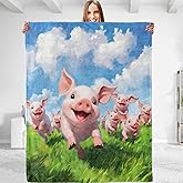 dhakalrlde Pig Blanket - Plush, Soft, Comfy, Lightweight, Warm, Fuzzy, Cozy and Anti-Pilling Flannel Throw Blanket Perfect for Couch, Travel, Bed, Office, Outdoor - 50in×60in(color91)
