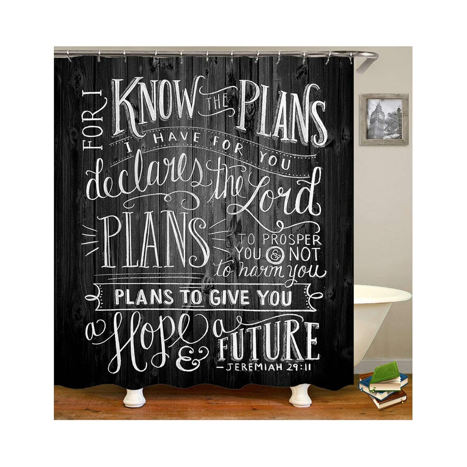 Aeici Shower Curtain Anti Mould With Ring English Vocabulary