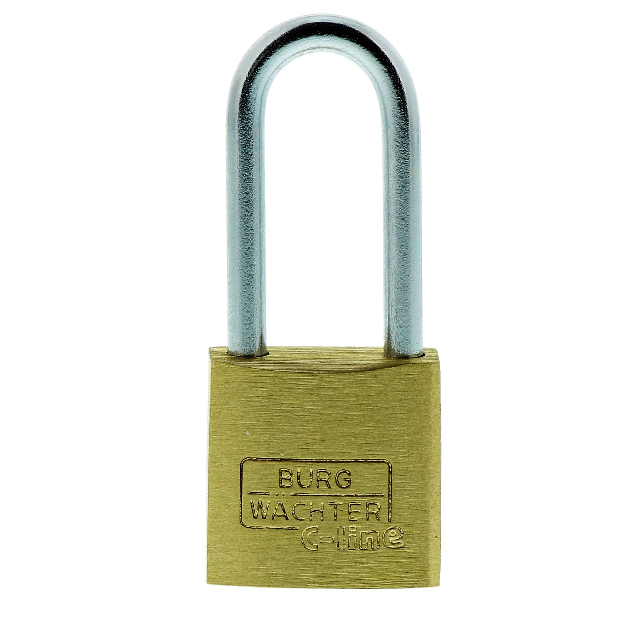 Burg-Wächter C-Line 222 HB 20 26 SB Padlock 3.5 mm Shackle Thickness High Shackle 2 Keys