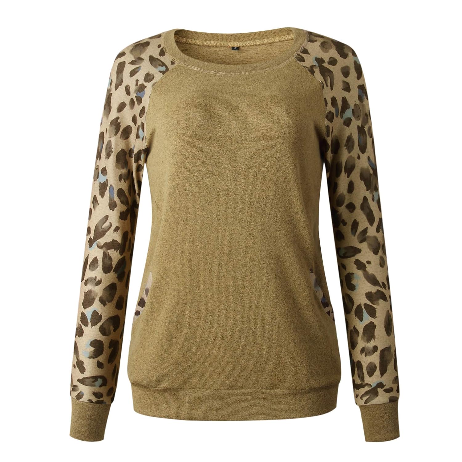 Womens Sweatshirts with Pockets Loose Pullover Long Sleeve T Shirt Round Neck Blouse Tops