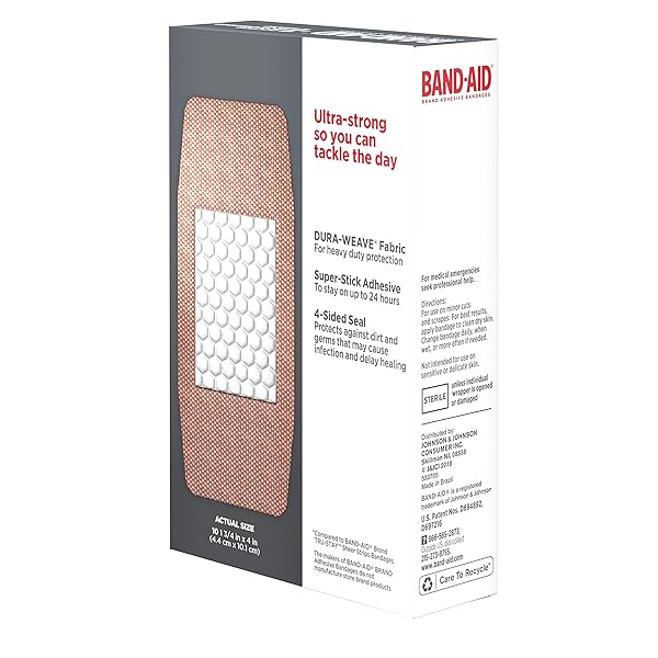 BAND-AID® BRAND TOUGH STRIPS® BANDAGES XL, 10 COUNT
