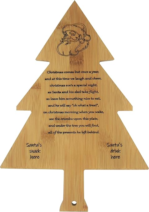 Poesia Di Natale Albero.Personalised Store Tagliere In Legno Per Albero Di Natale Personalizzabile Con Babbo Natale Personalizzabile 23cm X 23cm X 1cm Poesia Di Natale Amazon It Casa E Cucina