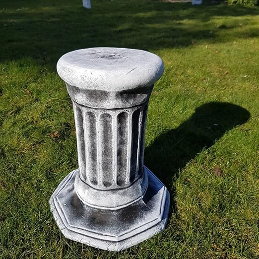 Garden Ornaments & Accessories Concrete Octagonal Plinth Black & White Amazon.co.uk Garden