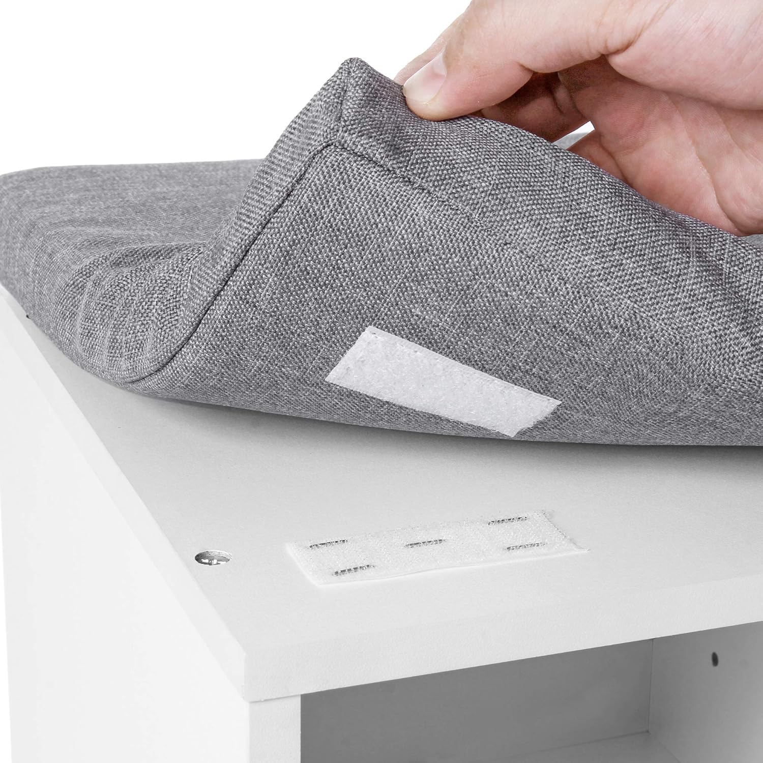 VASAGLE Cubbie Shoe Cabinet Storage Bench with Cushion, Adjustable Shelves, Holds up to 440lb, White ULHS10WT: Kitchen & Dining