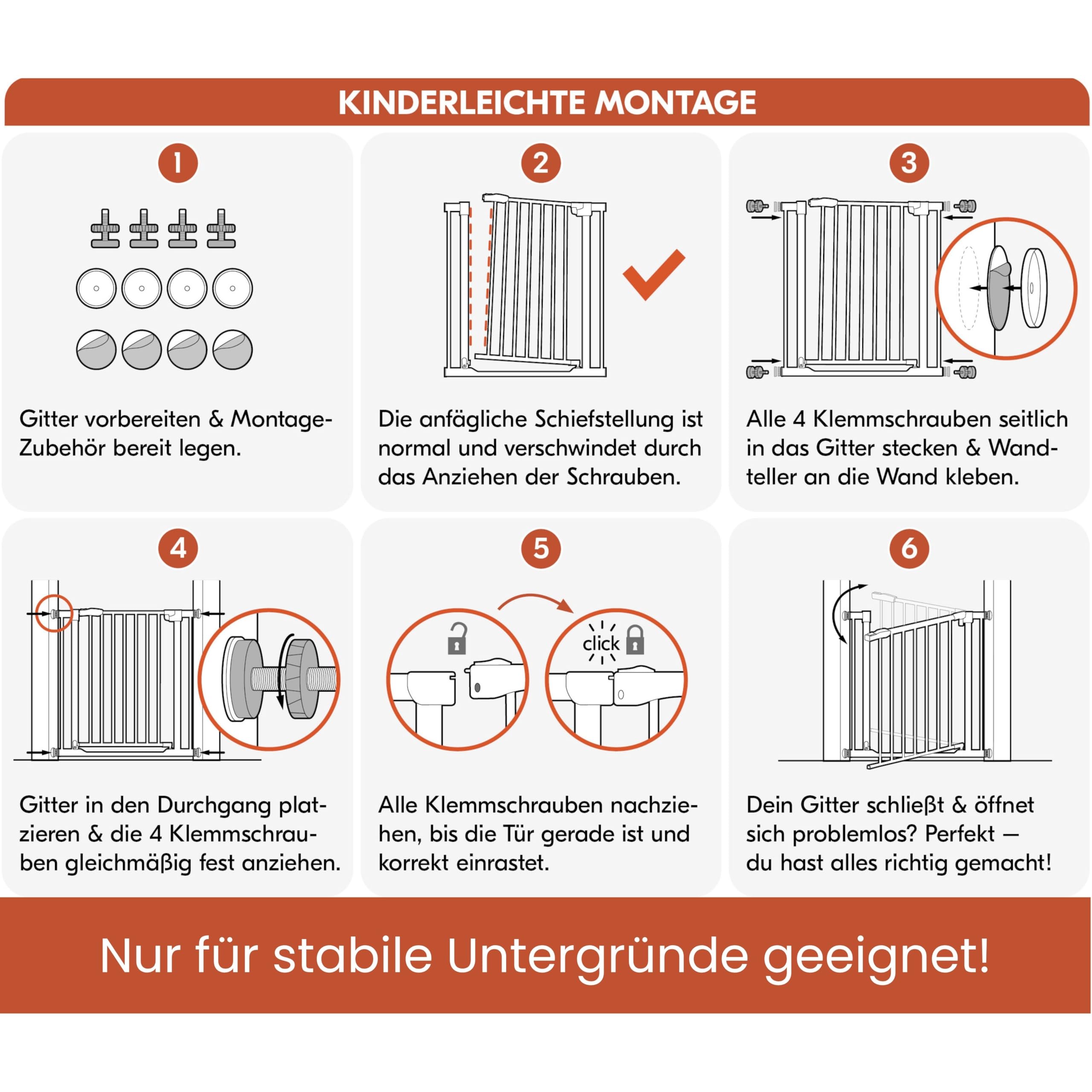hauck Clear Step Autoclose 2, Weiß - Kinderschutzgitter Hundegitter Verstellbare Breite 75-80cm, 77cm Hoch, Selbstschließend, Flacher Einstieg, Beidseitige Einhand Öffnung, ohne Bohren 8