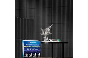 BSHEAD 8 Pack Large Fold Soundproof Wall Panels, 24 x 12 x 0.47 in Sound Proof Foam Panels for Walls, 1.2lb/ft³ High Density, Thicker 0.47in, Acoustic Panels, Sound Dampening Panels Black