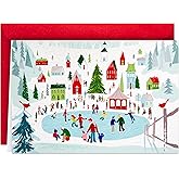 Hallmark Boxed Holiday Cards, Snowy City with Glitter Accents (40 Cards with Envelopes)