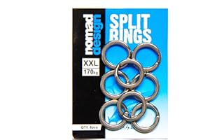 Nomad Design Heavy Duty Stainless Steel Split Rings - Snap Ring, Split Ring, Lure Connector Fishing Pliers for Jigging Trolling and Saltwater Freshwater