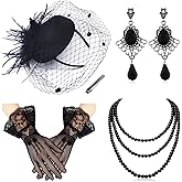 Diwlolido Fascinators Hats Pillbox Hat Cocktail Tea Party Feather Hair Clip Wedding Headwear with Veil for Women and Girls