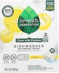 Seventh Generation Dishwasher Detergent Pods, Lemon Scent, Blasts Away Stuck-On Food, 20 Pods
