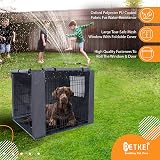 PETKEI Dog Crate Cover Small 24in Waterproof 600D Oxford Dual Door view 6