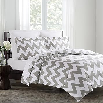 Amazon Com Echelon Home Chevron Duvet Cover Set Full Queen