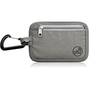 Tipmile RFID Blocking Wallet Slim Money Pouch with Carabiner for Cash Cards
