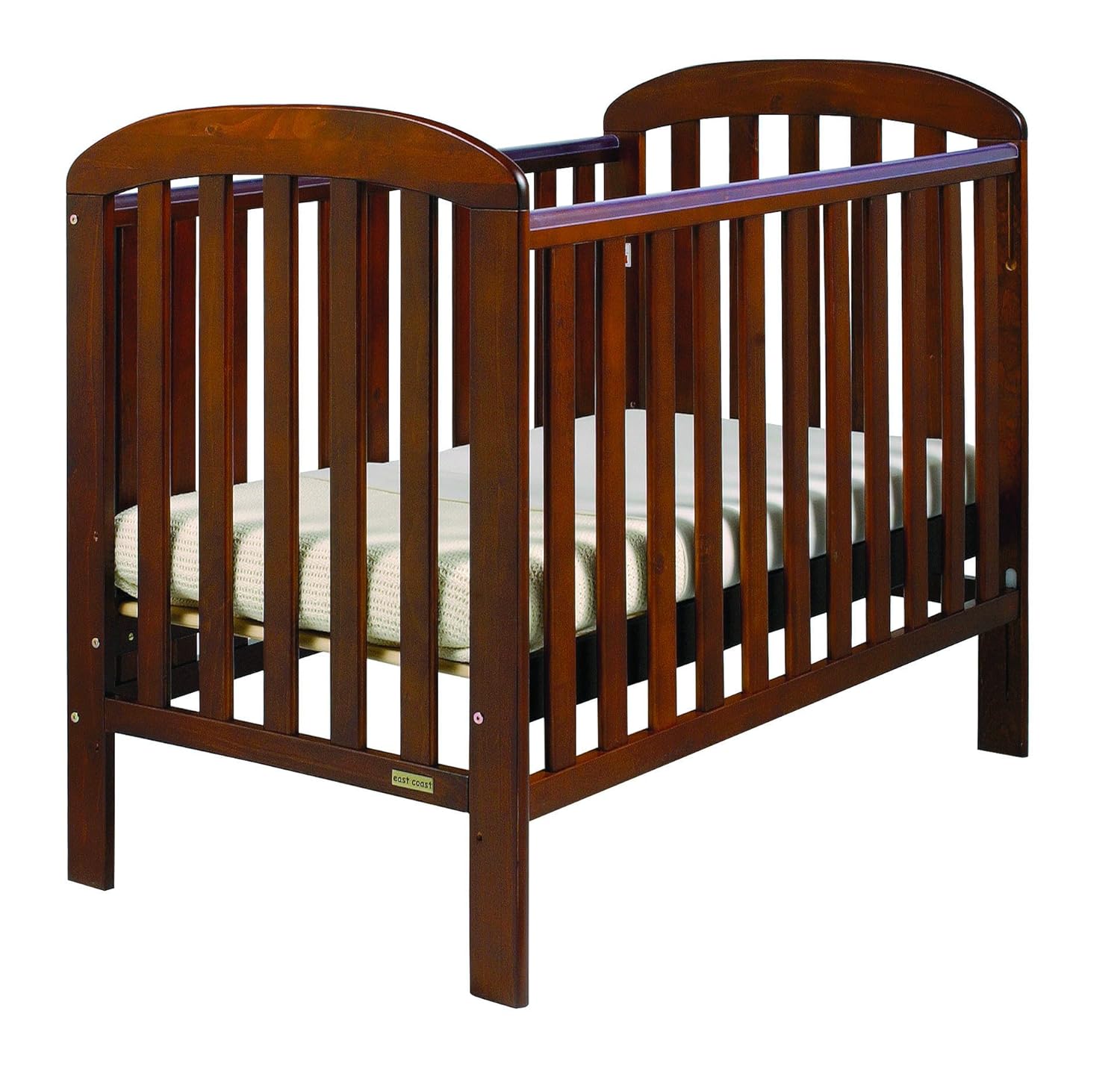 white dropside cot