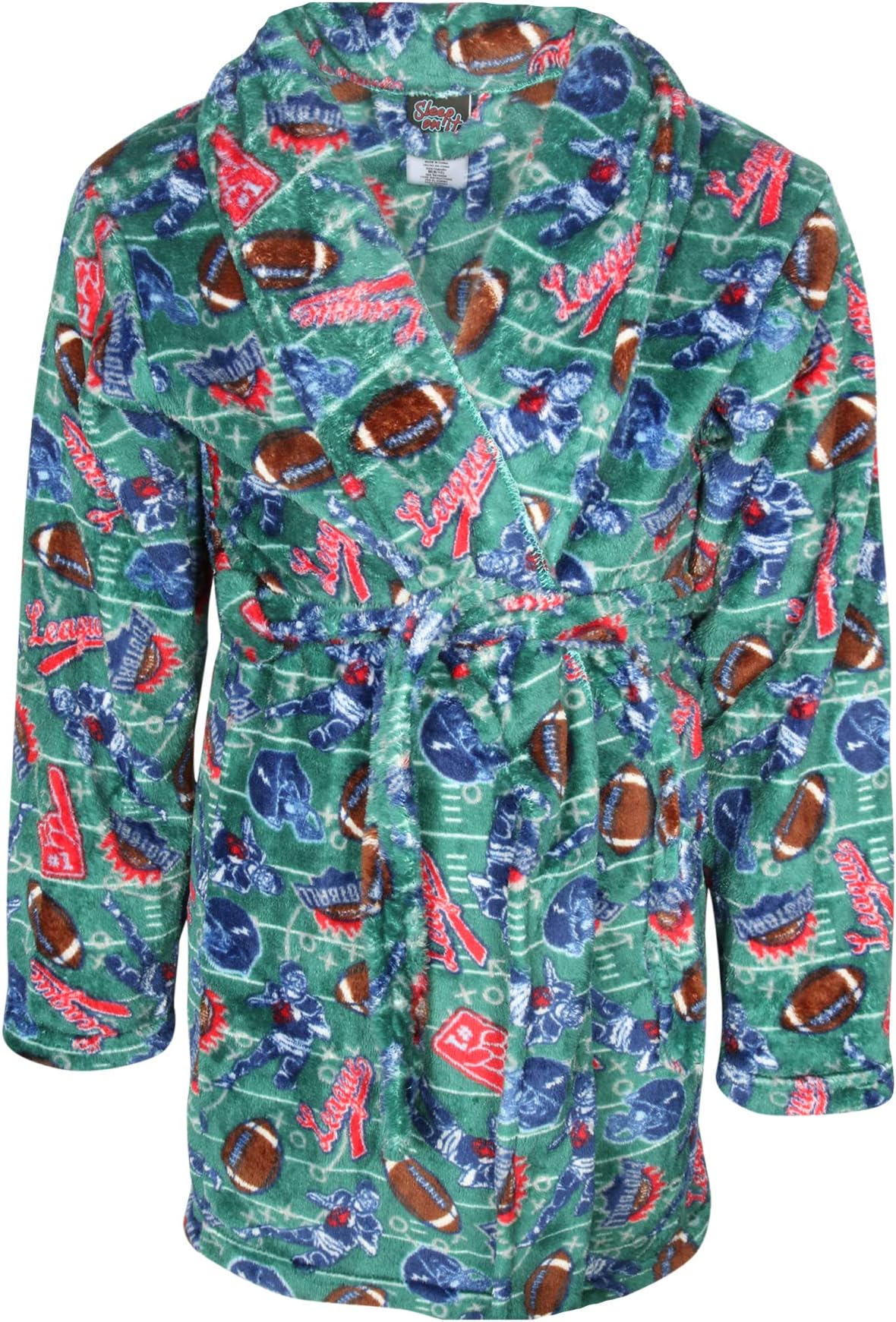 Sleep On It Boy's Coral Fleece Printed Medium Length Robe