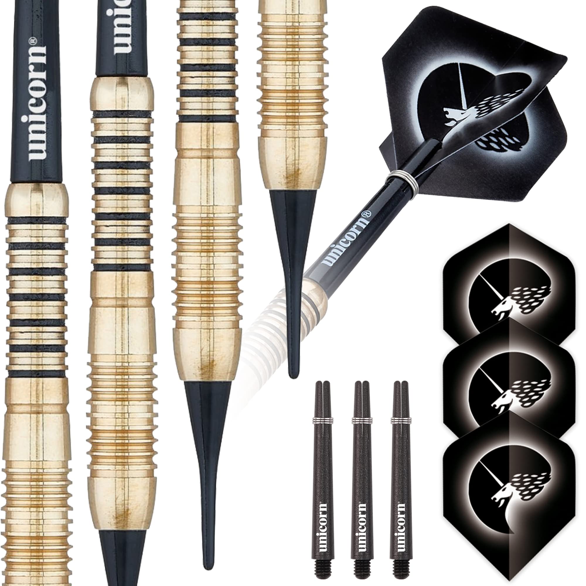 Unicorn Soft Tip Darts Set | Core Brass Barrels | Style 2 | 16 g