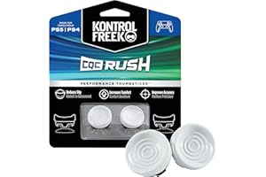KontrolFreek CQC Rush for Playstation 4 (PS4) and Playstation 5 (PS5) Controller | Performance Thumbsticks | 2 Mid-Rise Concave | White