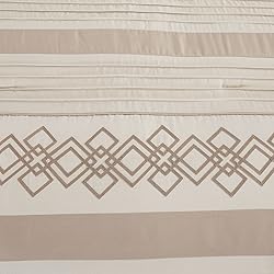 Chezmoi Collection Ariel 7-Piece Taupe Geometric