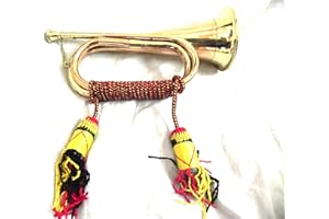 US BRITISH ARMY BUGLE TRUMPET WITH ROPE