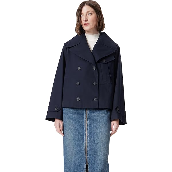 Amazon.com: Theory Women's Crop Trench, Black, S : Clothing