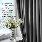 Deconovo 84 Inch Blackout Curtains Grey 2 Panels Thermal Insulated Privacy 46x84 view 8