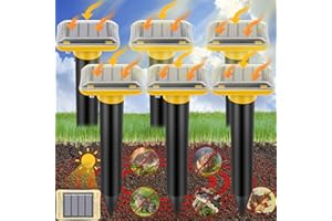 ENERJARY Solar Mole Repellent Ultrasonic,2024 Upgrade Mole Repeller Outdoor Solar Powered,Waterproof Mole Killer Traps for Yard, Effectively Repels Garden and Yard Moles,Voles,Snakes,Gophers (W3-Yellow-6P)