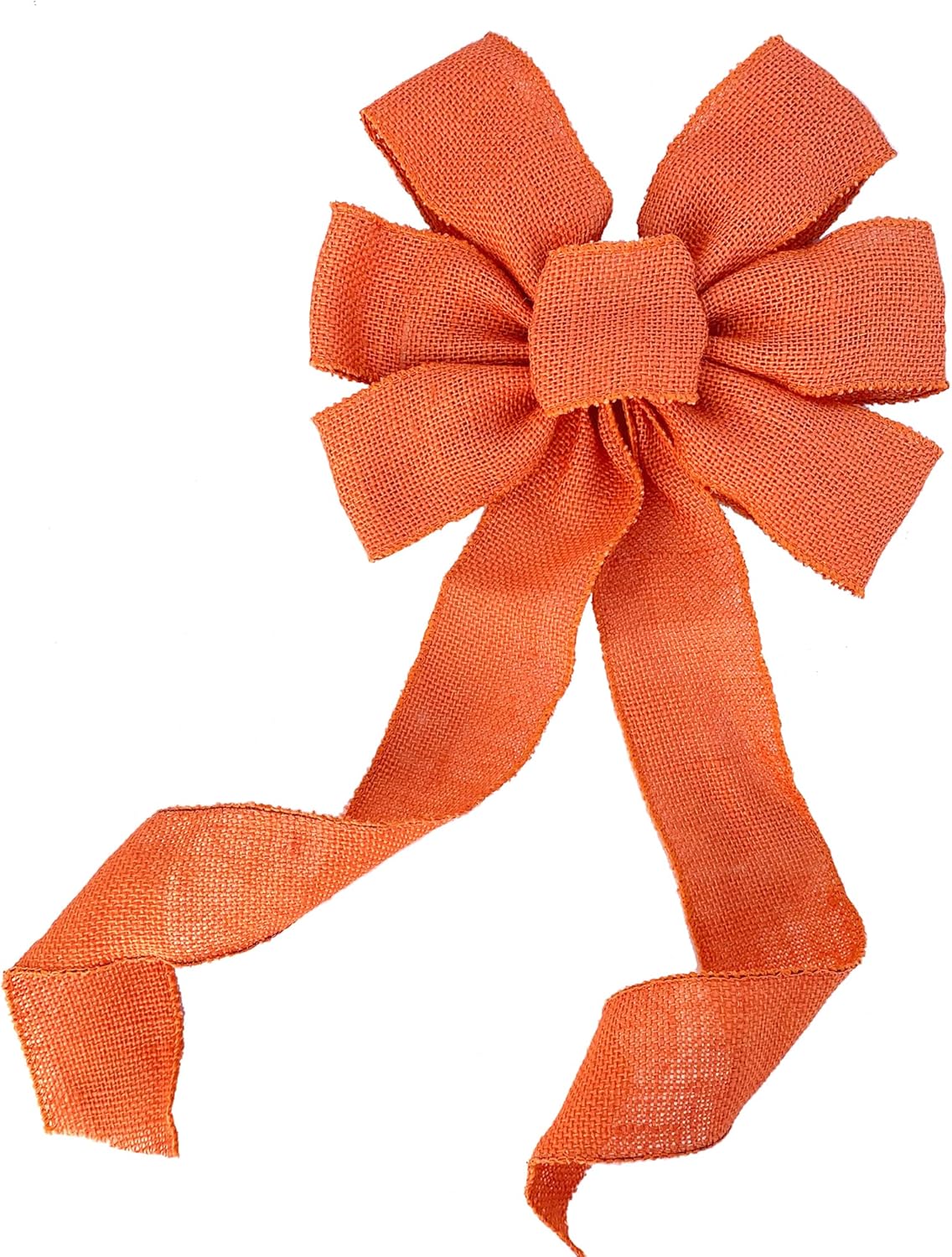 Bows & Ribbons - Orange Burlap Wreath Bow - 10