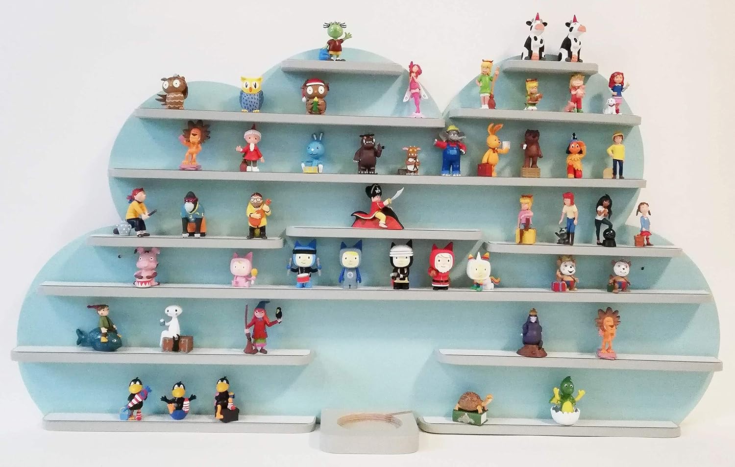 Ideale Aufbewahrung Fur Tonie Box Und Tonie Figuren Musikboxaufbewahrung Mega Wolke In Blau Mit Grauen Regalen Hangeregal Kinderzimmer Regal Deko Board Tonie Board Sidra Hospital