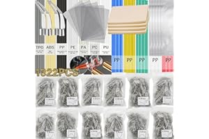 Wrdlosy 1322PCS Plastic Welding Kit - 106PCS Welding Rods, 1200PCS Welder Staples, 2PCS Smooth Heads 5PCS Reinforcing Mesh, 5 Aluminum Foil Tape, 4 Sandpaper (1322)