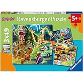 Ravensburger Scooby Doo: Three Night Fright - Kid-Friendly 3x49 Piece Jigsaw Puzzles Set | FSC-Certified | Engaging Imagery | Durable, Easy-to-Hold Pieces | Beneficial for Cognitive Development