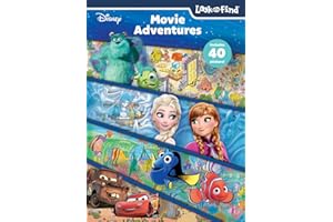 Disney Frozen, Cars, Dory, Nemo, and More! - Movie Adventures Look and Find Activity Book with Stickers - PI Kids