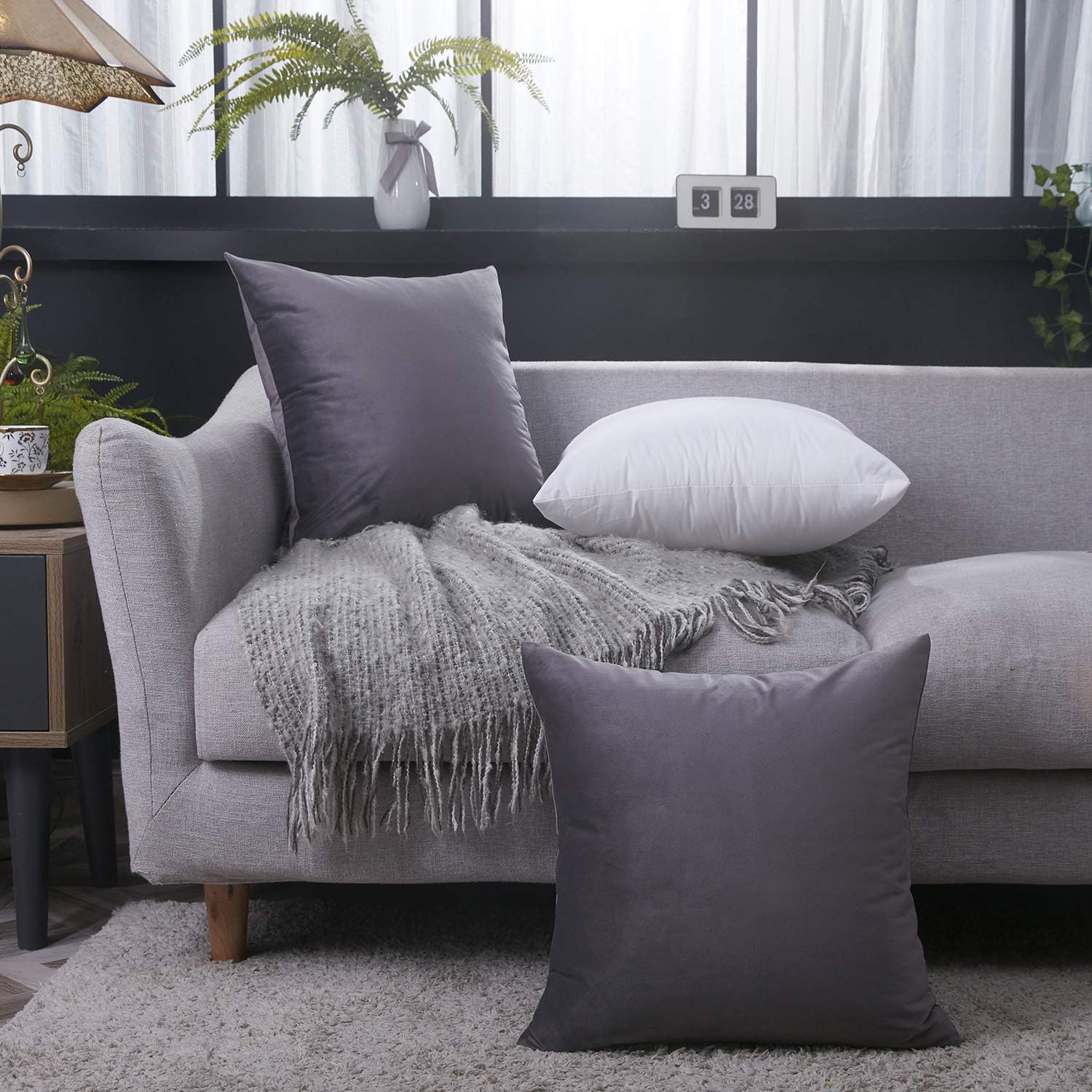 JUSPURBET Velvet Pillow Covers,Pack of 2 Decorative Throw Pillow Covers for Couch Bed Sofa,Soft Soild Pillowcases,18x18 Inches,Purple Gray
            
        
        
    


    

    
    
        





    
        
            
                MIULEE Pack of 2, Velvet Soft Solid Decorative Square Throw Pillow Covers Set Cushion Case for Sofa Bedroom Car 18 x 18 Inch 45 x 45 cm
            
        
        
    


    

    
    
        





    
        
            
                Ultra Soft Velvet Queen Pillow Cases Pillowcase with Hidden Zipper, Zippered Pillow Pillowcase (Light Gray, 20x30,Set of 2)
            
        
        
    


    

    
    
        





    
        
            
                famibay Decorative Pillow Cover Ocean Park Theme Square Cotton Linen Throw Pillow Case Cushion Cover 18 x 18 (Ocean Theme-5, Pack of 6 18"x18")
            
        
        
    


    

    
    
        





    
        
            
                NANPIPER Set of 2 Velvet Soft Decorative Cushion Throw Pillow Covers 12x20 Inch/30x50 cm Cozy Solid Velvet Rectangle Pillowcase Cushion Covers Olive Green for Couch and Bed