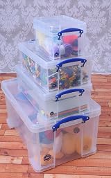 Really Useful Box Storage Pack 4: 48L 12L 9L 3L Clear PP view 5
