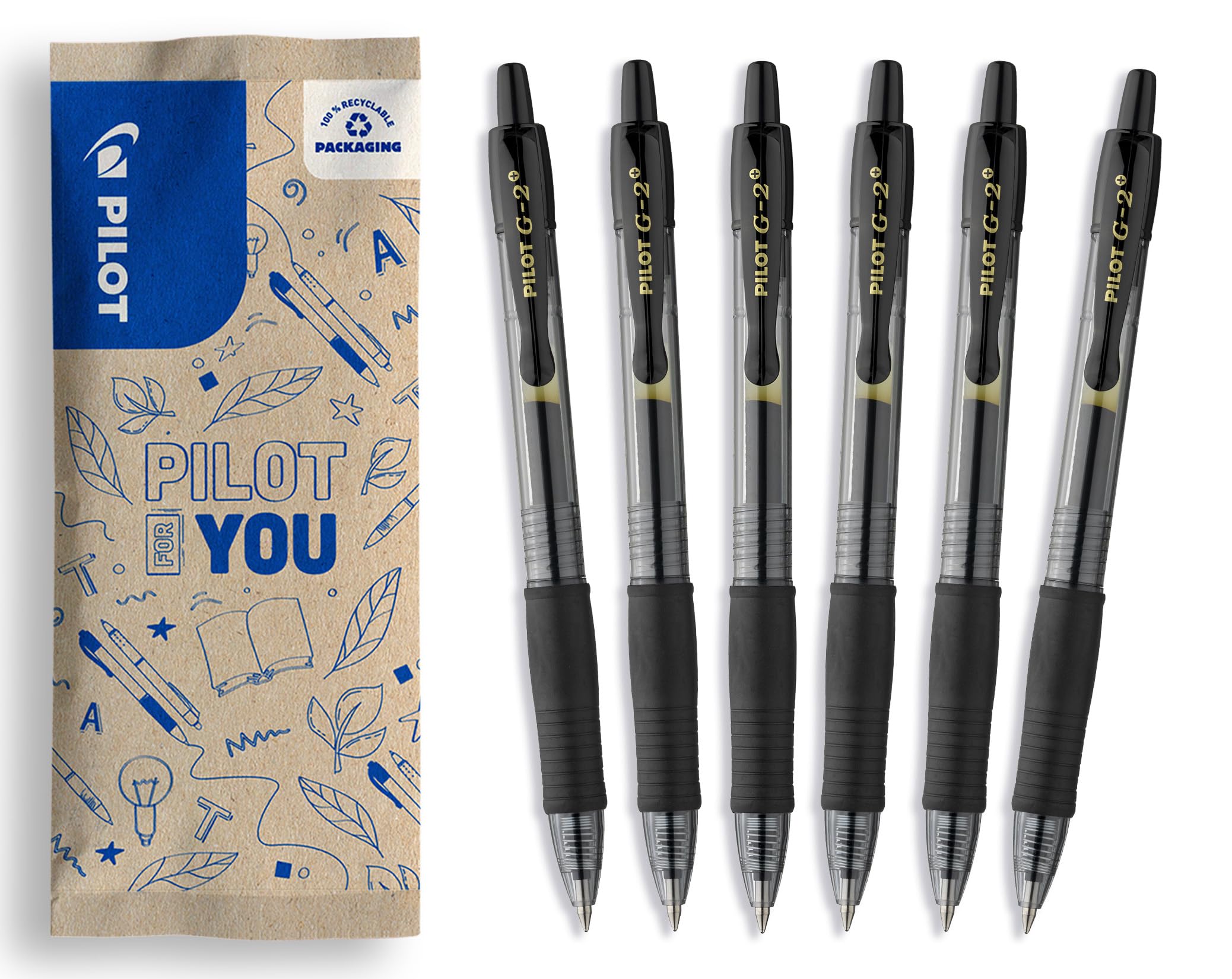 Pilot FLW537762 G207 Retractable Gel Rollerball - Black (Pack of 6)