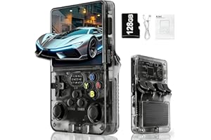 Rhesusco R36S Retro Video Game Console-3.5 Inches HD Screen,Open Source Linux System,3000mAh Rechargeable Battery,128G TF Car