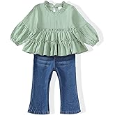 Renotemy Baby Girl Clothes Toddler Girl Clothes Outfits Infant Clothing Jeans Pants Set Cute Clothes Set for Girls