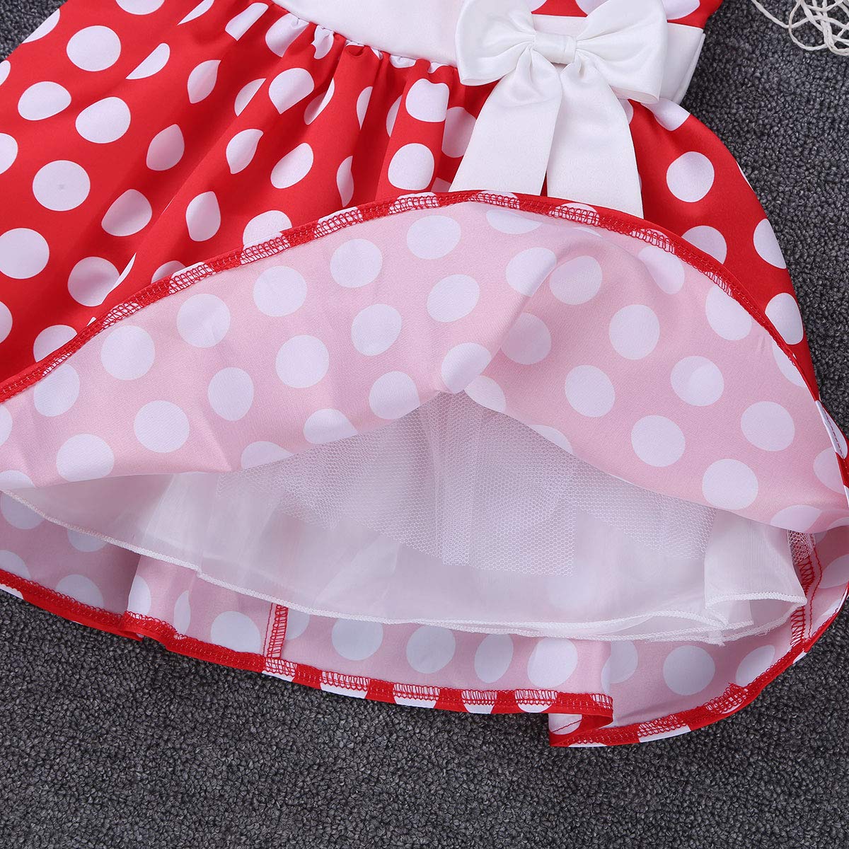 Robes Agoky Robe Vintage Annee 50 Pin Up Bebe Enfant Fille Grande Taille Robe A Pois Sans Manche Col V Robe Princesse Ceremonie Soiree Carnaval Fete Robe Satin Et Serre Tete 1 6 Ans
