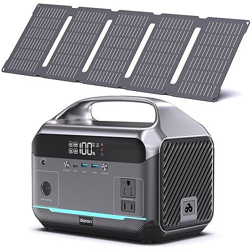 Portable Power Station with Solar Panel 40W, 288Wh (90,000mAh) LiFePO4 Battery, 350W (600W Peak) Generator, 8.2LB Portable Charger with AC Outlets for Home, Camping, Emergency